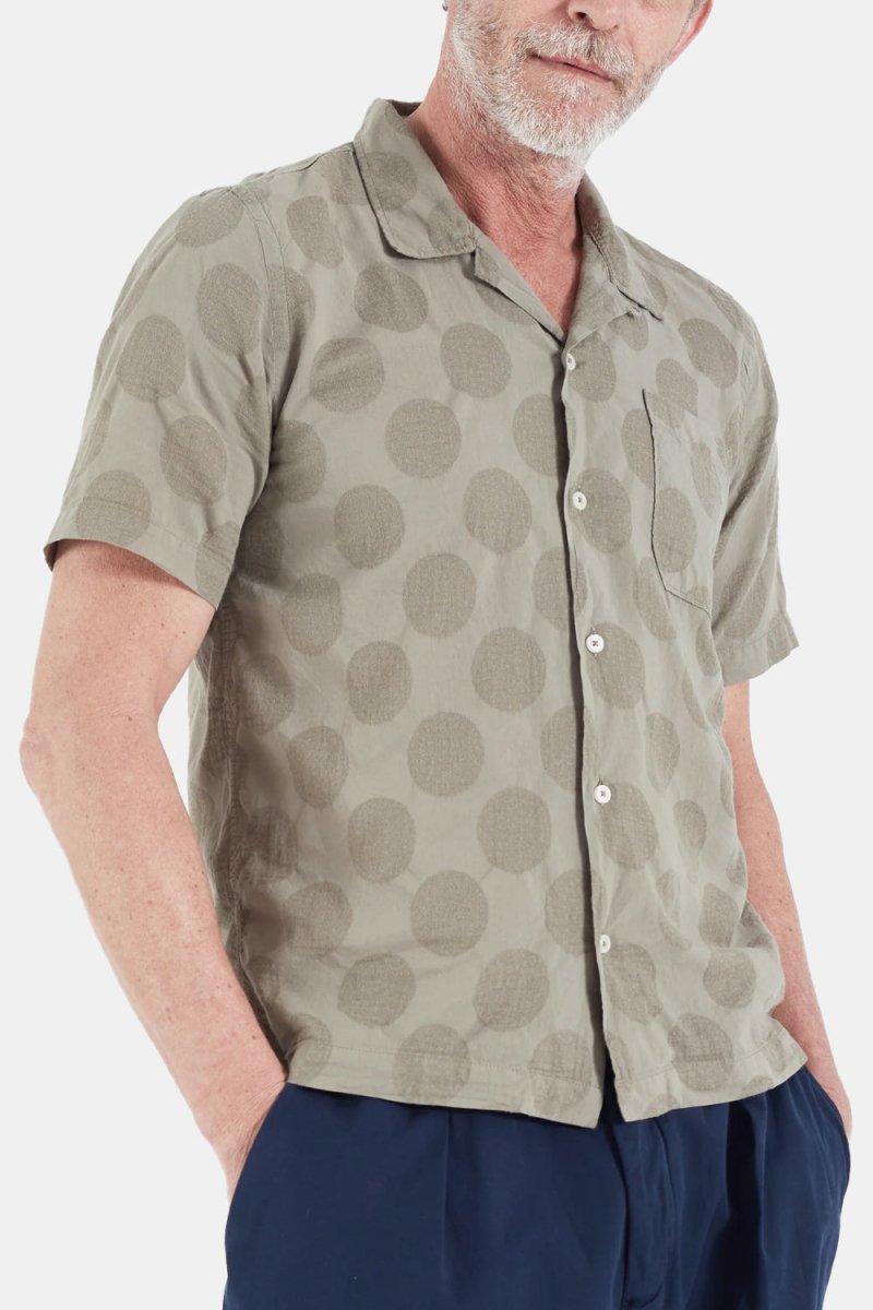 Universal Works Dot Cotton Road Shirt (Light Olive) | Shirts