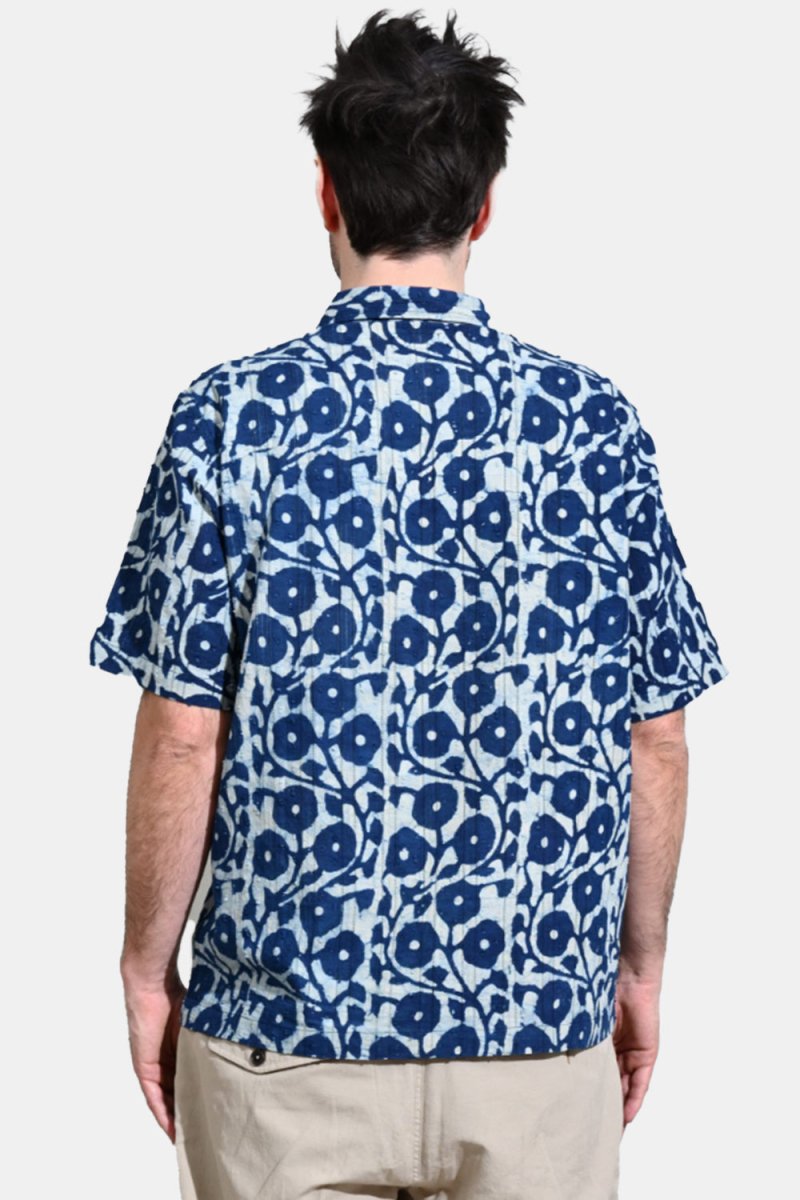 Universal Works Hand Print Road Shirt (Indigo) | Shirts