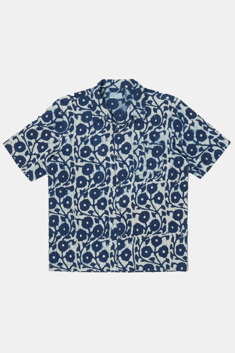 Universal Works Hand Print Road Shirt (Indigo) | Shirts