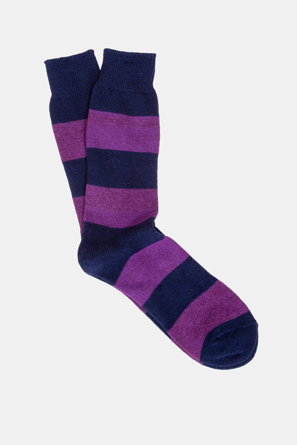 Anonymous Ism Cashmere Stripe Crew Socks (Blue / Purple)
