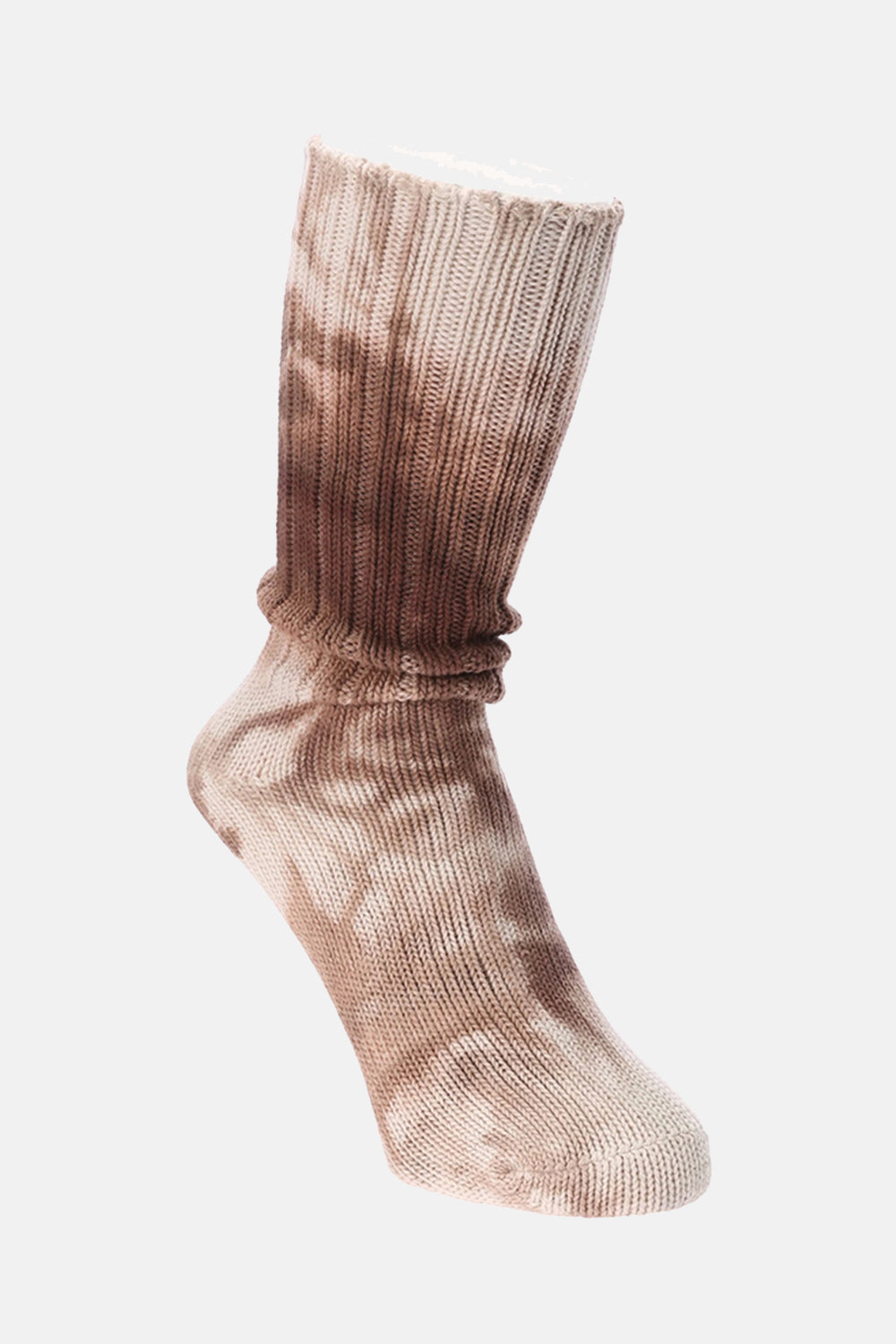 Anonymous Ism Uneven Dye Crew Socks (Brown)