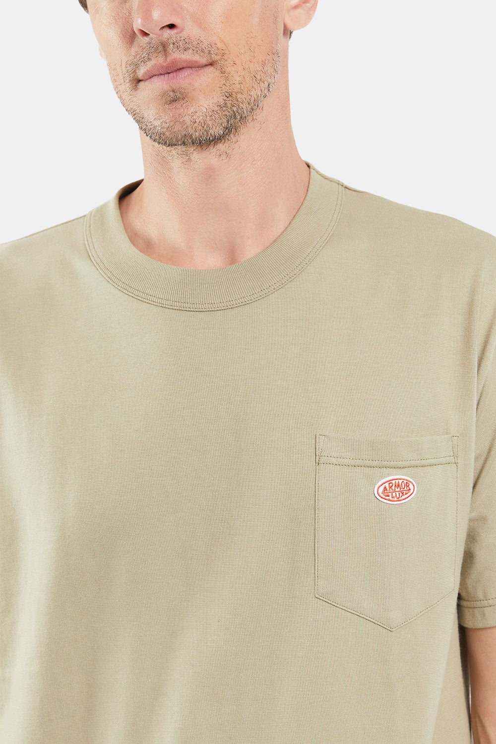 Armor Lux Heritage Organic Pocket T-Shirt (Argile) | Number Six