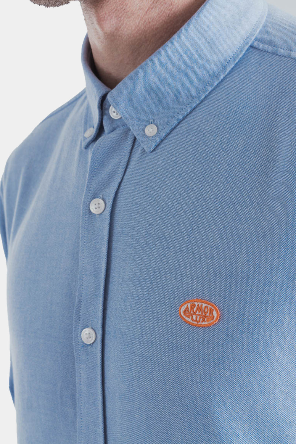 Armor Lux ML Oxford Shirt (Blue Sky) | Number Six