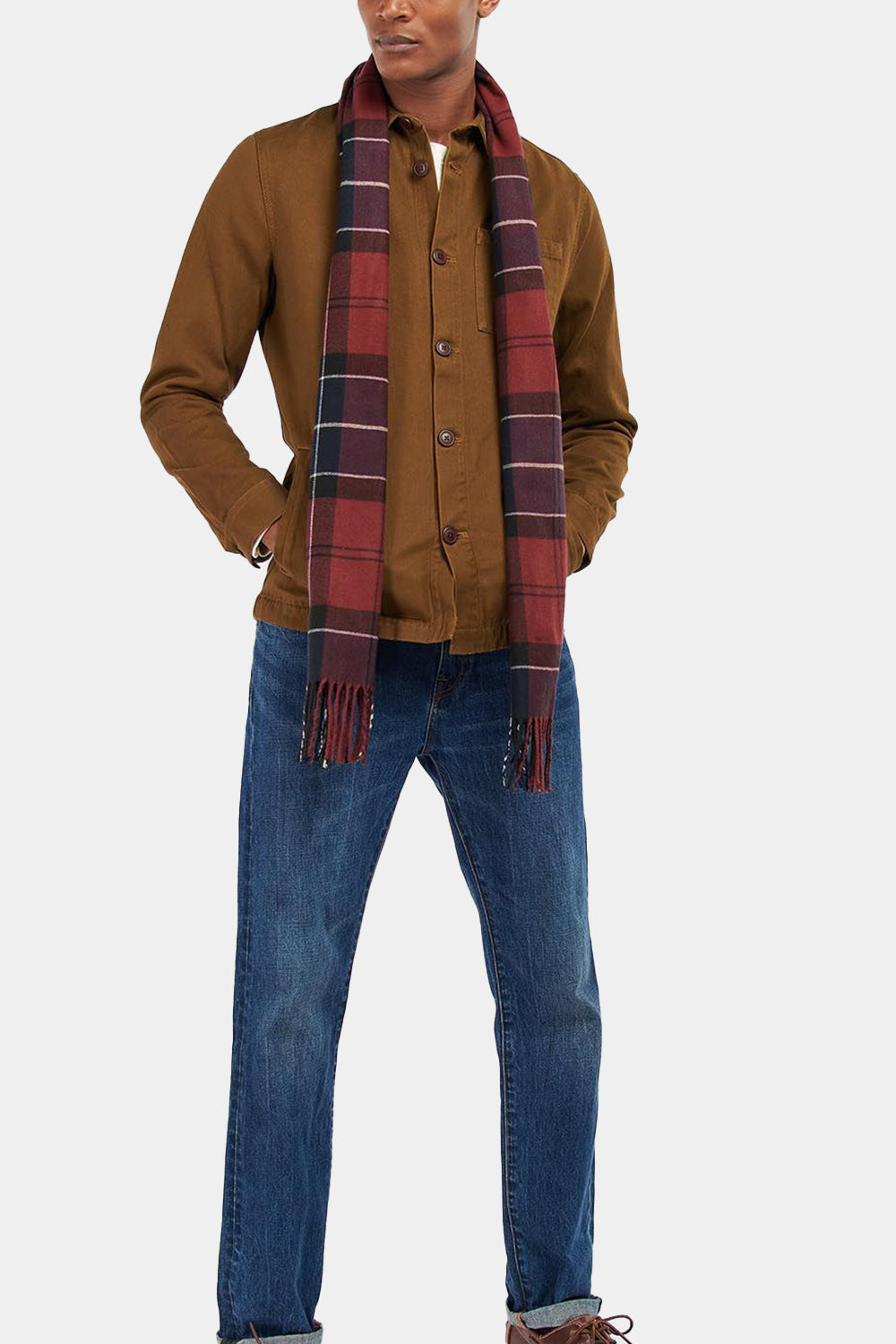 Barbour Galingale Tartan Scarf (Red) | Number Six