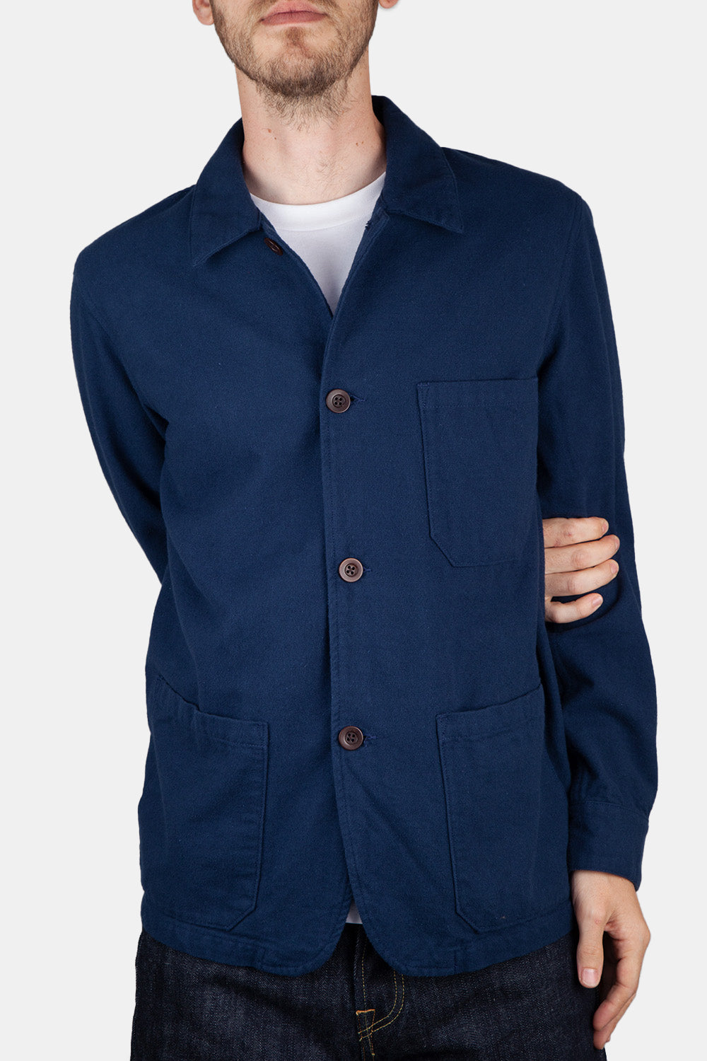 Portuguese Flannel Labura Heavy Flannel Jacket (Blue) | Number Six