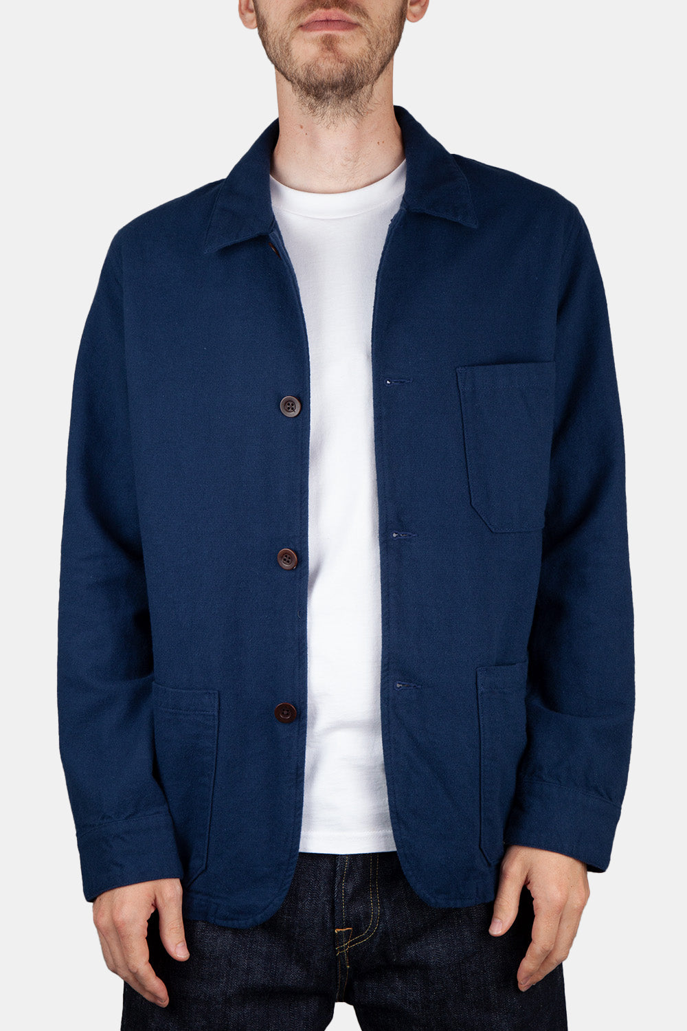 Portuguese Flannel Labura Heavy Flannel Jacket (Blue) | Number Six