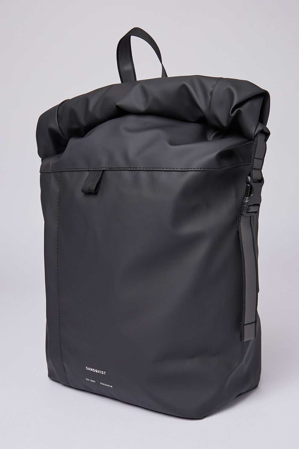 Sandqvist Konrad Water-Resistant Rolltop Backpack (Black) | Number Six