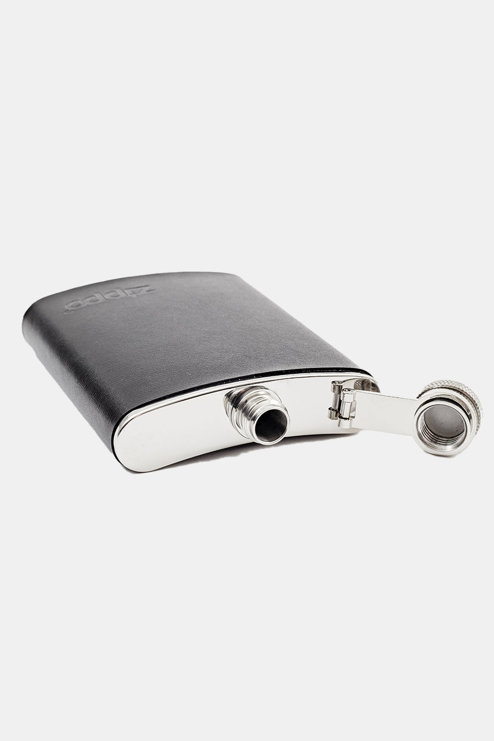 Zippo Hip Flask (Black Leather) | Number Six